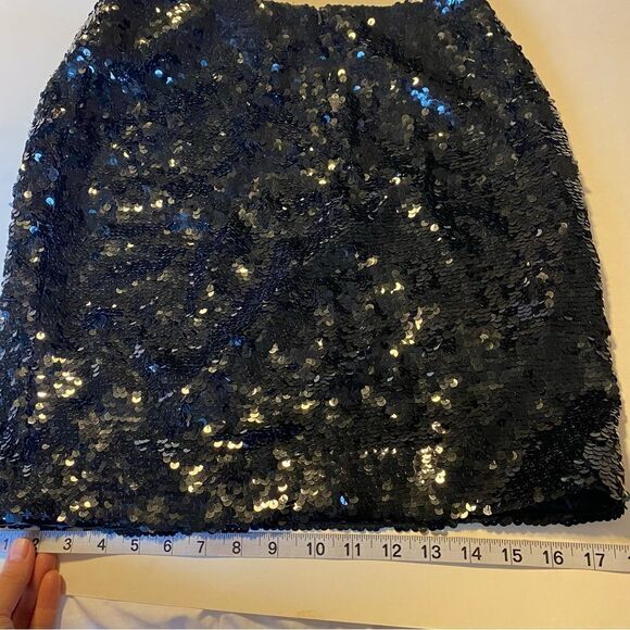 Vintage black all over sequin 100% silk mini skirt NYE - 6 - Picture 3 of 10